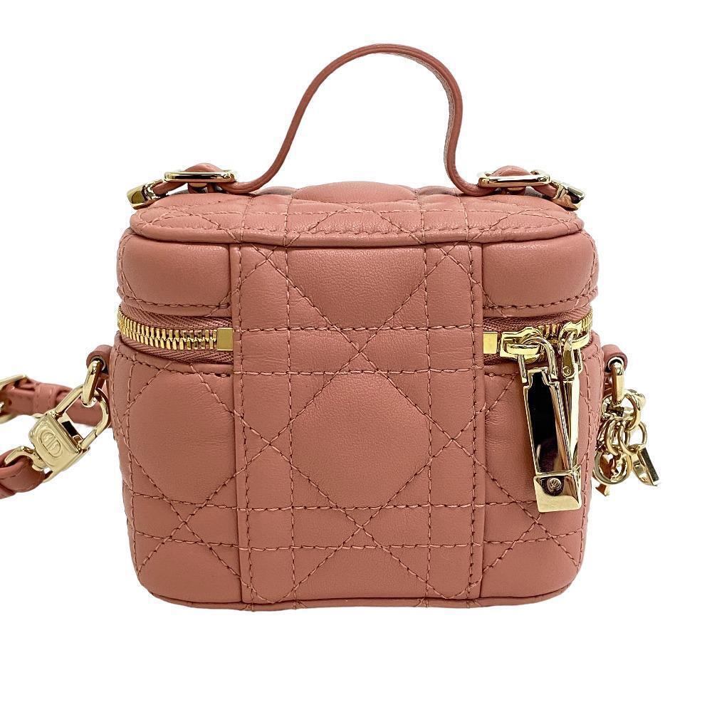 Christian Dior Vanity Cannage Shoulder Bag Pink